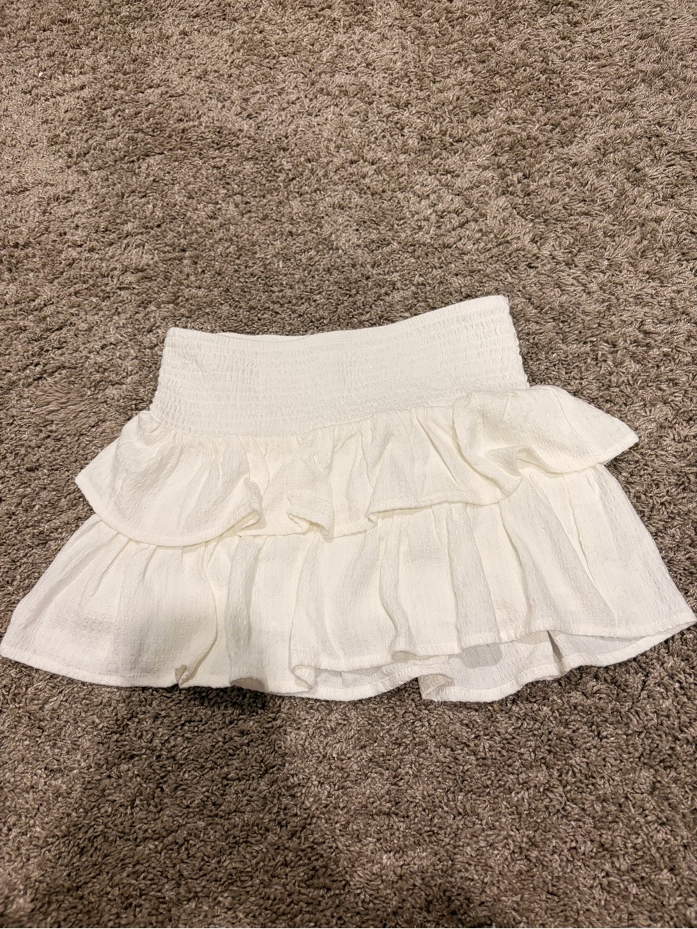 art class White Tiered Ruffle Mini Skirt